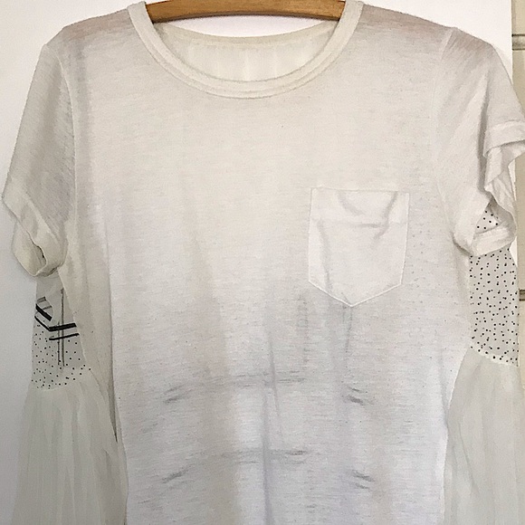 Sacai Mixed Media Printed T-Shirt - Picture 1 of 5